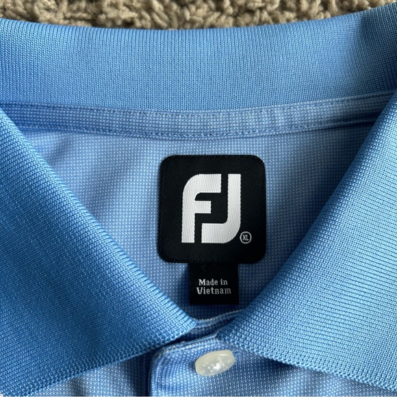 FootJoy Polo Men's XL Blue Golf Performance Stretch Pine Wild Short Sleeve Shirt - Picture 3 of 9